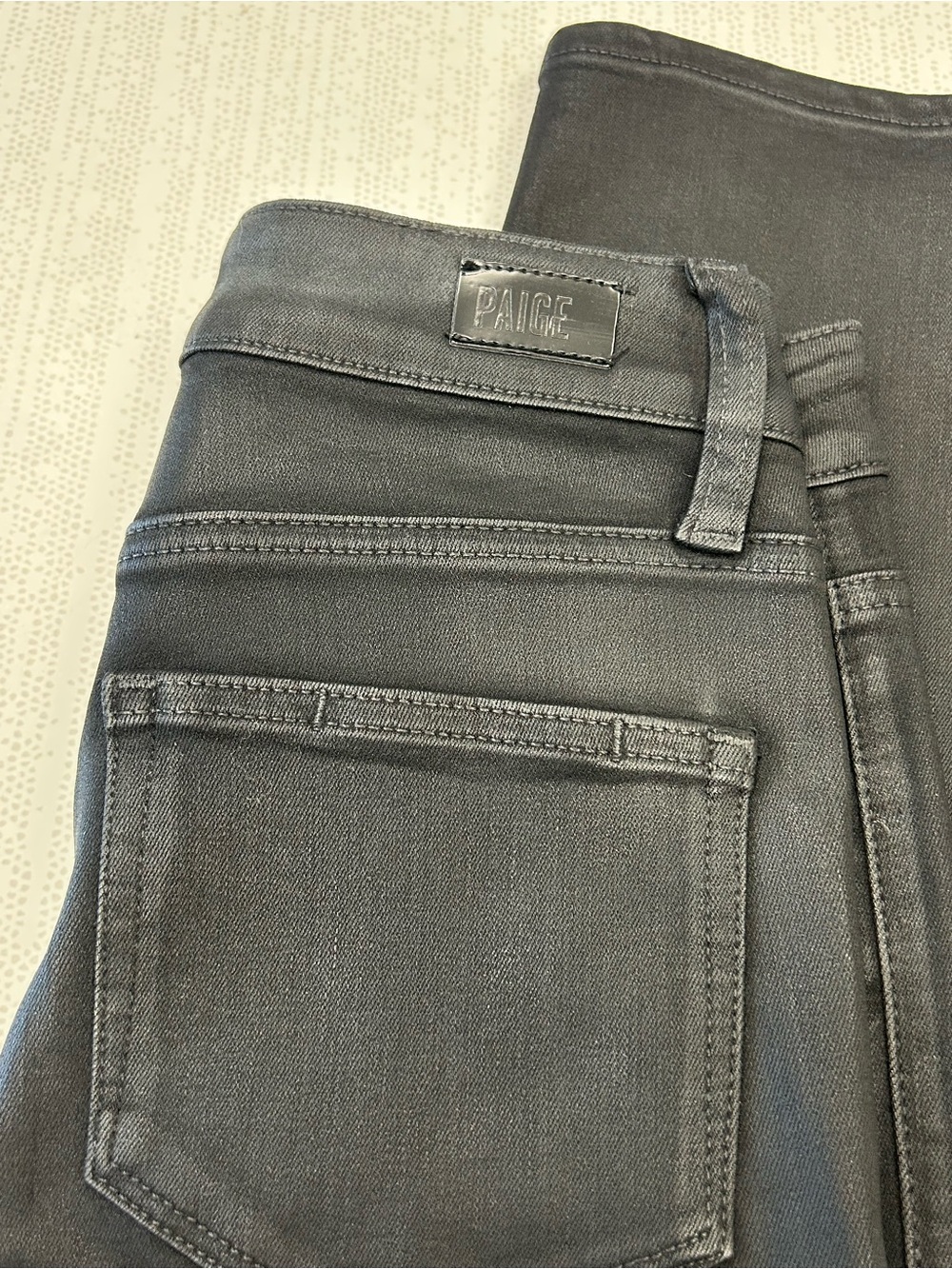 PAIGE Cindy Coated Black Straight-Leg Jeans, size 25 - Picture 14 of 14